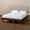 Baxton Studio Natalia Light Grey Upholstered and Walnut Wood Queen Size Platform Bed 167-9411-9441 - alternate 5